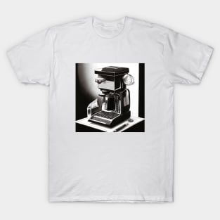 Coffee Monochrome Pointillism Brunch Machine T-Shirt